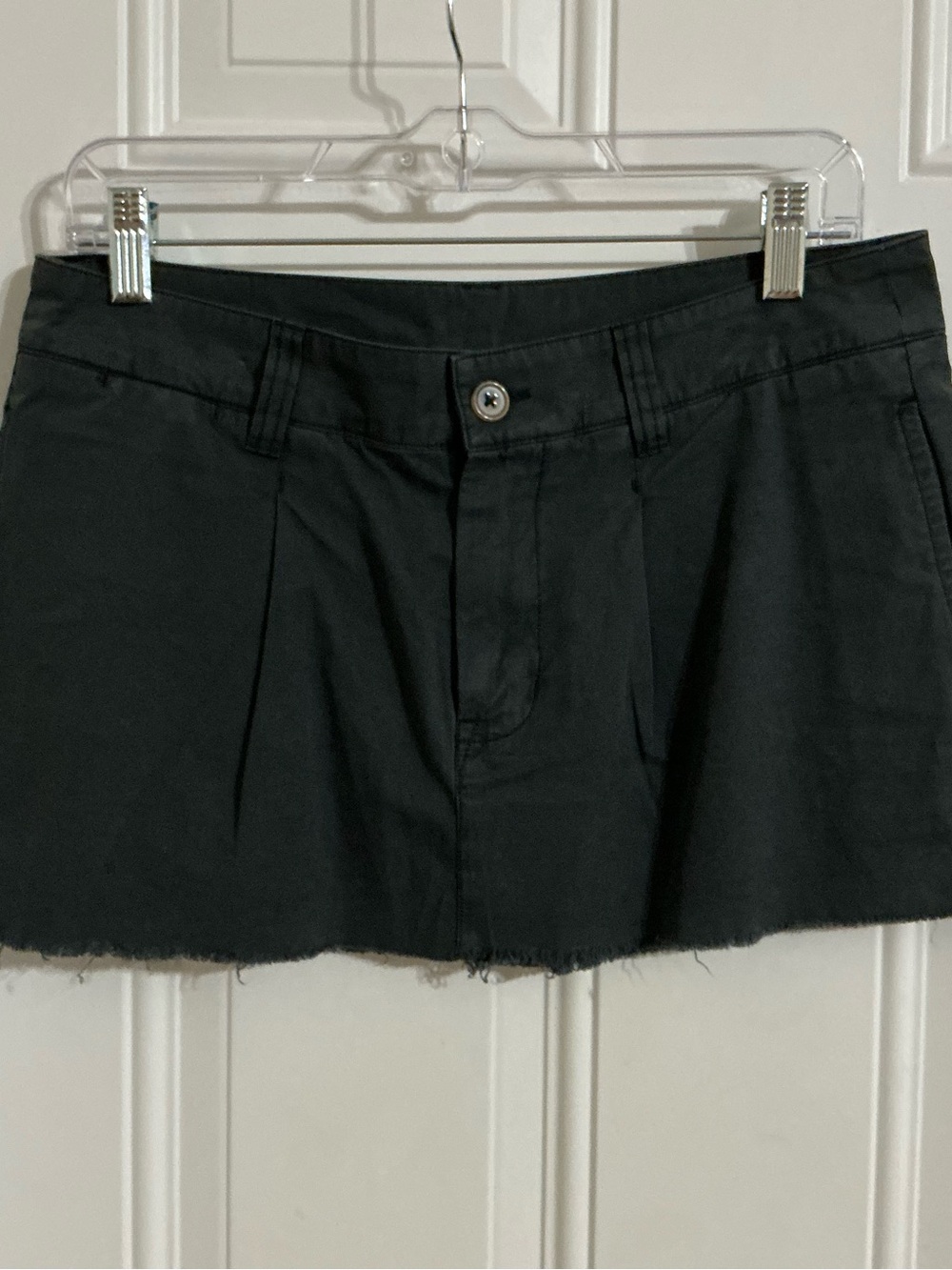 Free People Black Denim Mini Skirt with Raw Hem Size 29